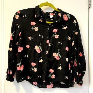 H&M Divided Floral Button-Down Blouse